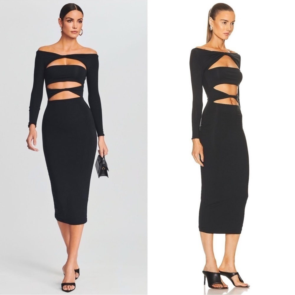 SER.O.YA long sleeved black dress